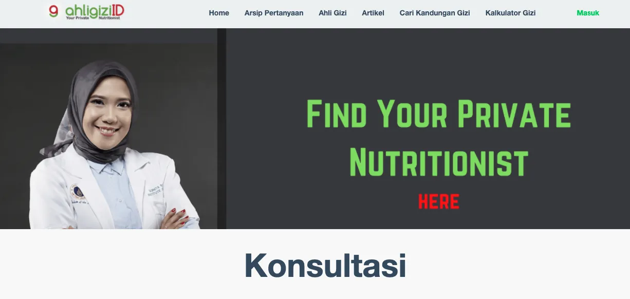 Nutrition consultation app connecting users with certified nutritionists