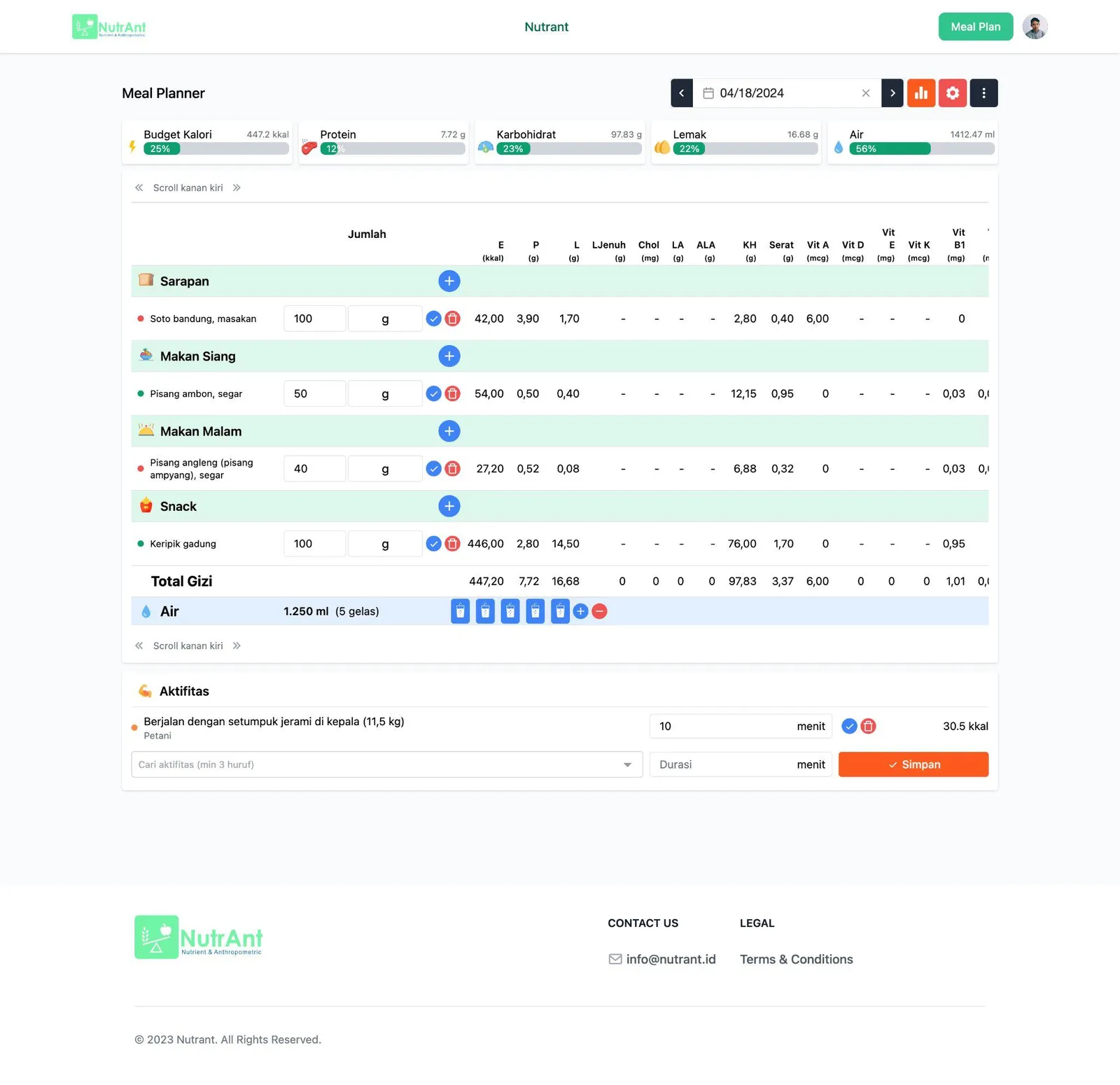 Food nutrition tracking app with PDF/Excel export for clinical use