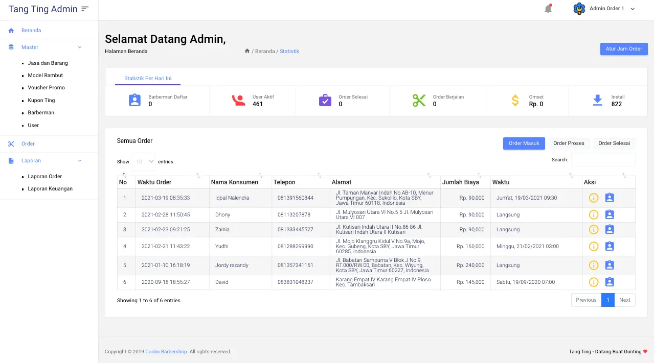 Booking platform for a barbershop chain, shipped as an installable PWA