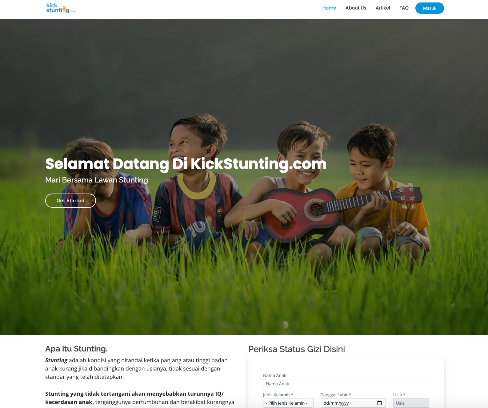 Stunting-prevention program enrollment and tracking view