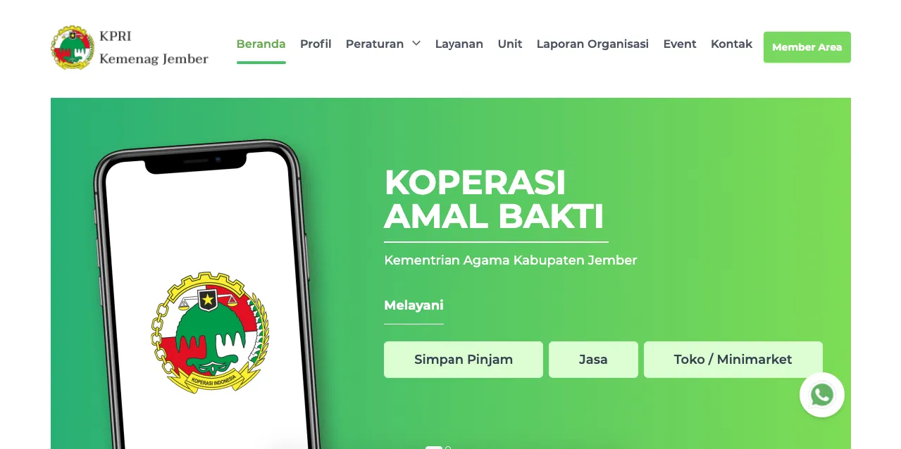 Administrative record view for Kemenag Jember