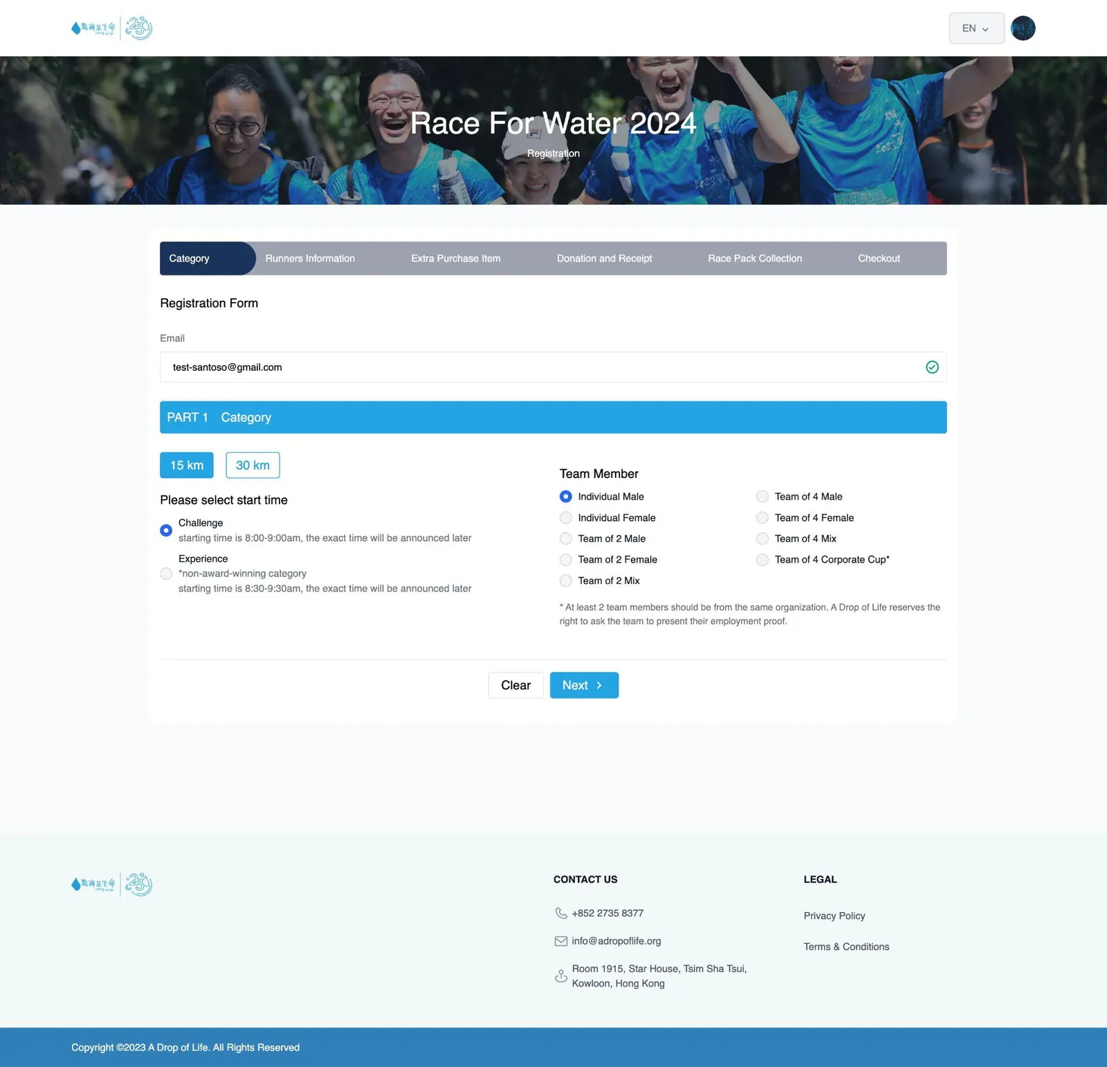Campaign management view for A Drop of Life admins